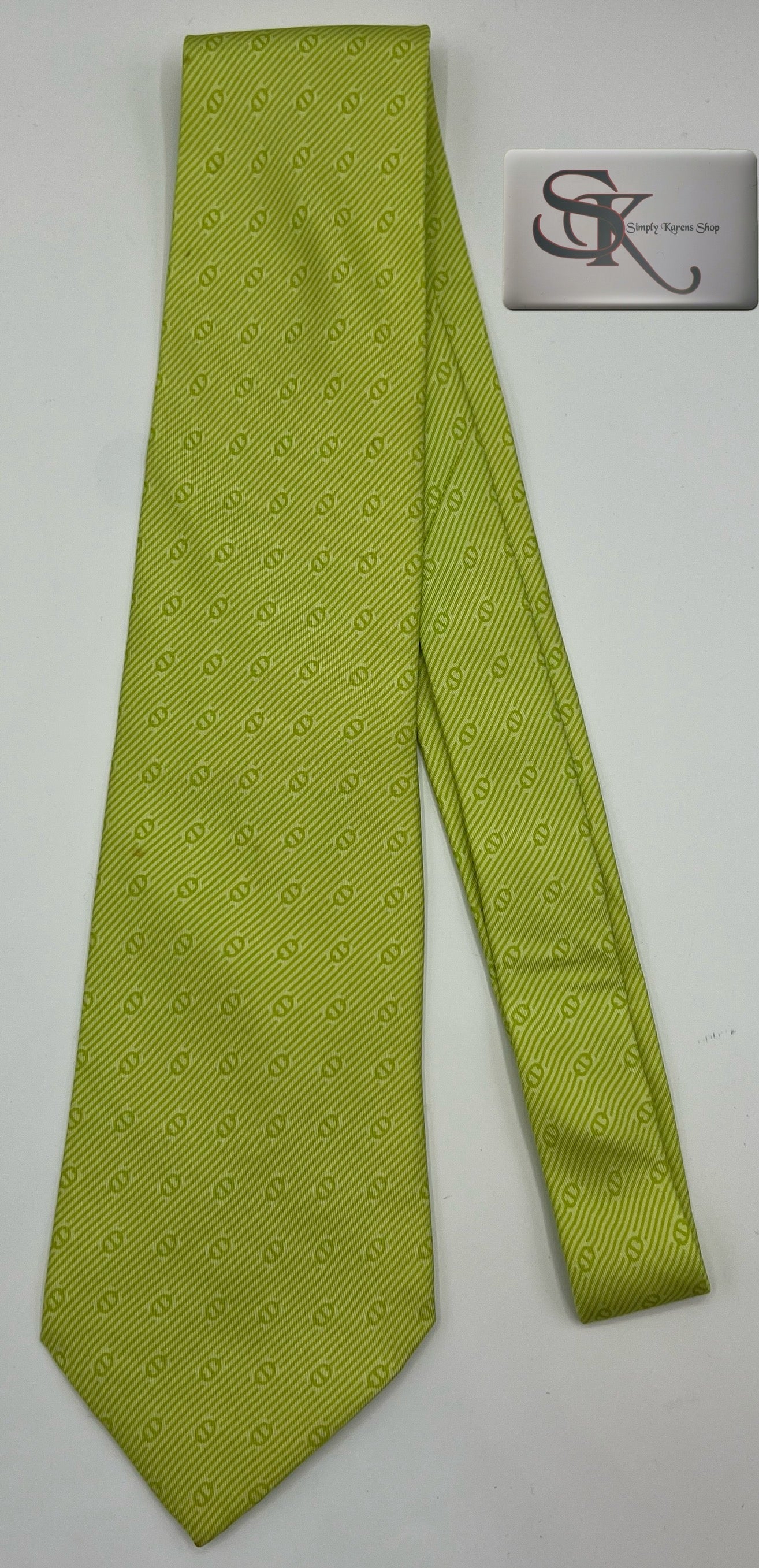 HERMES APPLE GREEN NECKTIE